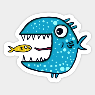 blue predatory fish Sticker